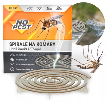 SPIRALA NA KOMARY MUCHY MUSZKI OWOCÓWKI ODSTRASZACZ KOMARÓW MESZEK (10 SZT)