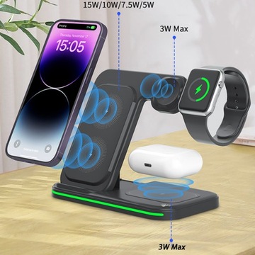 ИНДУКТИВНОЕ ЗАРЯДНОЕ УСТРОЙСТВО ДЛЯ IPHONE APPLE WATCH AIRPODS