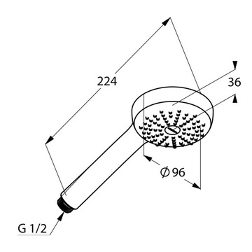 KLUDI LOGO 1S РУЧКА ДЛЯ ДУША, ХРОМ