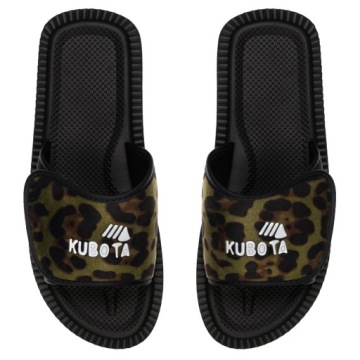 DAMSKIE KLAPKI KUBOTA 36 CIEMNOZIELONE LEKKIE KAPCIE RZEP PANTERKA 36