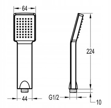 CUBIC LOFT MODERN черный смеситель для душа ЧЕРНЫЙ + ДУШЕВОЙ НАБОР