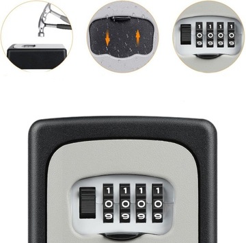 SEJF ZEWNETRZ NA KLUCZE SKRYTKA SCHOWEK SKRZYNKA SZYFR KOD KŁÓDKA NA ŚCIANĘ