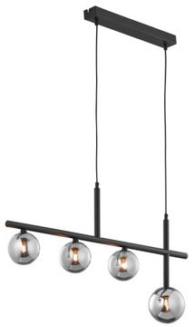 Lampa żyrandol czarny szklane kule NEPTUN 1908J