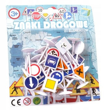 Zestaw znaków drogowych 20el. do autek miasto