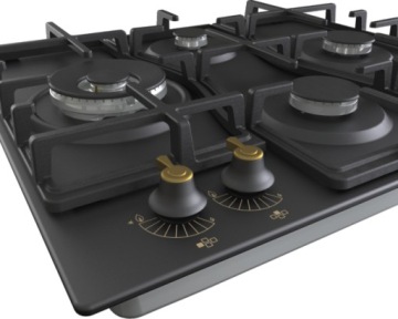 Комплект Gorenje black RETRO Духовой шкаф + газовая варочная панель + вытяжка + микроволновая печь