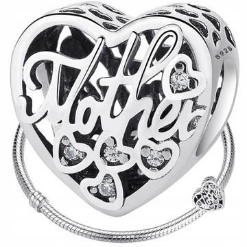 CHARMS SERCE DLA MAMY OD SYNA srebro 925 koralik