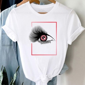 Y2k T-shirty Moda kobiet oczu z gwiazdami koszule