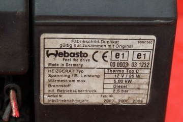 WEBASTO 9006156C MAZDA 6 II GH 2.0 CITD 08R