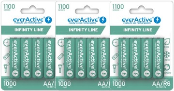 12x AKUMULATORKI BATERIE AA R6 NiMH 1100 EVERACTIVE SOLAR DO LAMP SOLARNYCH