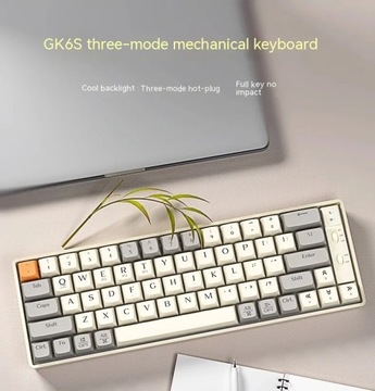 Wolf Road Gk65 Красочная механическая клавиатура 2,4g Беспроводная связь