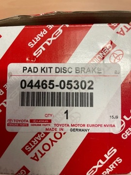 KLOCKI HAMULCOWE PRZÓD TOYOTS AVENSIS 04465-05302
