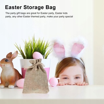 1 комплект джутовых сумок на шнурке, мешочек для конфет из мешковины