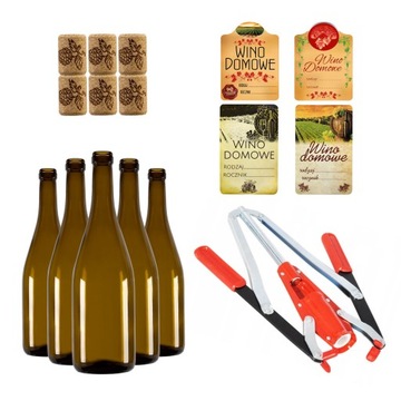 30x BUTELKA BURGUNDY DO WINA 0,75L + KORKOWNICA