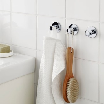 ИКЕА СКОГХОЛЛ Вешалка для ванной, 3 шт. ХРОМ.
