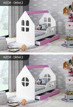 ДОМ КРОВАТЬ С ЯЩИКОМ 140/70 РОЗОВЫЙ + МАТРАС