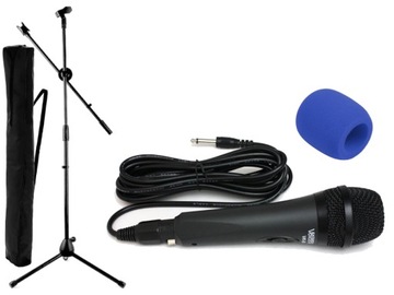 Zestaw Mikrofon VK605 + statyw + uchwyty + gąbka