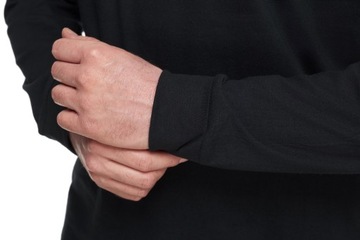 Bawełniana Koszulka z długim rękawem męska czarna GRUBSZA 170g/m2 roz. S