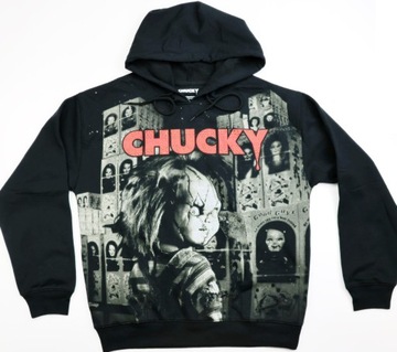 Bluza męska damska z kapturem Laleczka CHUCKY Film Horror Kieszenie r. M