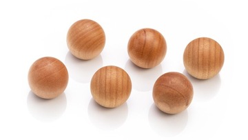 Декоративные деревянные магниты, шарик 2х2 см - 6 шт.