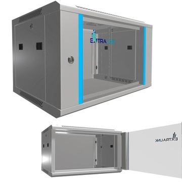 Szafa rack montowana na ścianie 6U 600x450 Szara