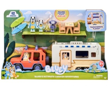 MOOSE TOYS BLUEY NIESAMOWITE PRZYGODY AUTO + PRZYCZEPA KEMPINGOWA