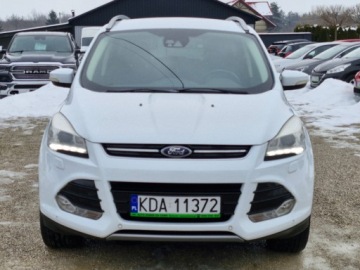 Ford Kuga II SUV 2.0 Duratorq TDCi 163KM 2013 Ford Kuga Sliczna biala Titanium 2.0 TDCI 163KM Naped 4x4 200tys km orygin, zdjęcie 1