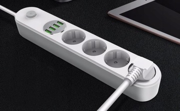 Power Strip из 4 розеток + 4 -кратный удлинитель USB