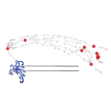 Бусины в китайском стиле с длинными кистями, палочка для волос, серебряная металлическая палочка для волос 03