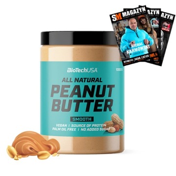 BIOTECH PEANUT BUTTER 1000g MASŁO ORZECHOWE BIAŁKO