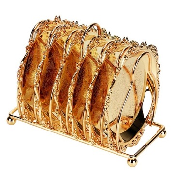 7 шт Десертные тарелки с ручкой - Золото.