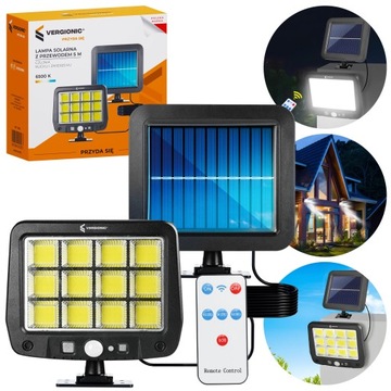 Галогенная светодиодная солнечная лампа с кабелем датчика движения и сумерек длиной 5 м