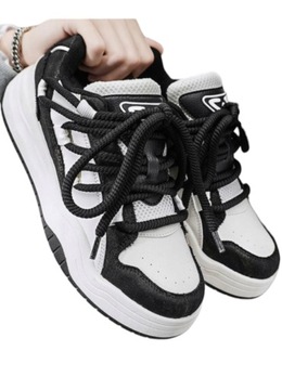 Damskie Buty Sneakersy Sportowe Adidasy Seastar na Platformie Czarne r. 40