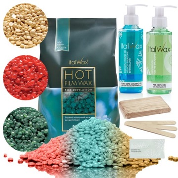 Zestaw do depilacji wosk twardy ITALWAX 500g talk