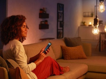 Żarówka E27 retro PHILIPS HUE White Ambiance Filament G93 kula