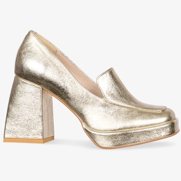 Moccasins Женская кожаная обувь на блоке R 38