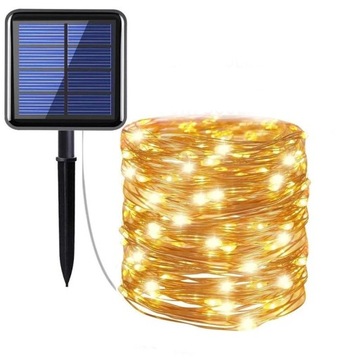 GIRLANDA LAMPKI SOLARNE OGRODOWE 200LED 20M CIEPŁE