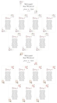 План гостевого стола, свадебная доска, А4, 8 шт.