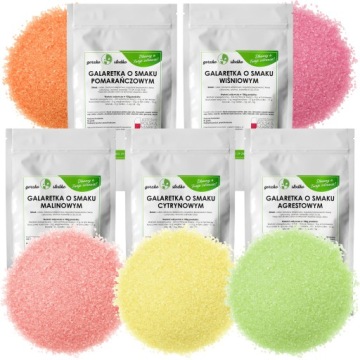 ZESTAW GALARETKA W PROSZKU mix smaków 5 x 250g