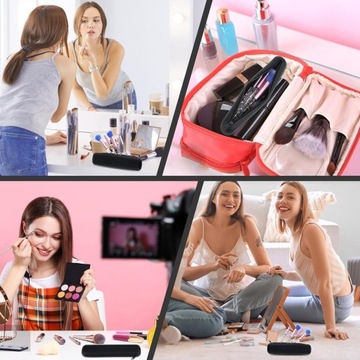 SILIKONOWE ETUI KOSMETYCZKA NA PĘDZLE DO MAKIJAŻU 20,5CM CZARNE