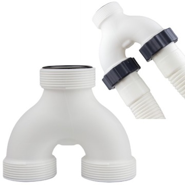 ZŁĄCZKA WĘŻA RURY BASENOWEJ ROZDZIELACZ TRÓJNIK BASENU 38MM Z GWINTAMI 60MM