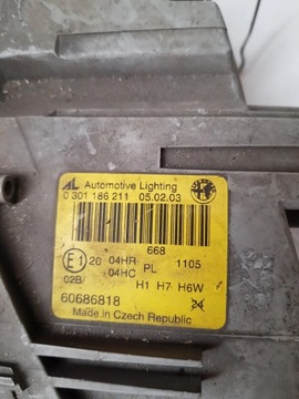 ALFA ROMEO 147 2002 LEVÝ STRANA SVĚTLA PŘEDNÍ