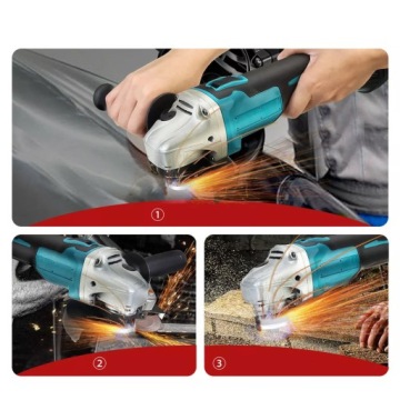 БЕСЩЕТОЧНАЯ УГЛОВАЯ ШЛИФОВАЛЬНАЯ МАШИНА 21 В, 125 ММ, 800 ВТ, МОЩНАЯ ПОЛИРОВАЛЬНАЯ МАШИНА + 2 АККУМУЛЯТОРА