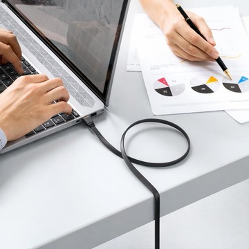 KABEL ETHERNET PRZEWÓD SIECIOWY LAN PATCHCORD SKRĘTKA S/FTP cat.7 PŁASKI 5M