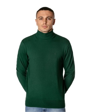 Elegancki Cienki Sweter Męski Golf Klasyczny Gładki 12 Kolorów S2S C326 XXL