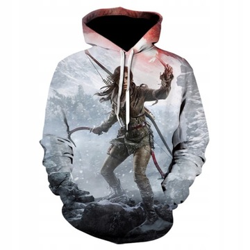 stylowa bluza z kapturem 3D Tomb Raider Bluza gra