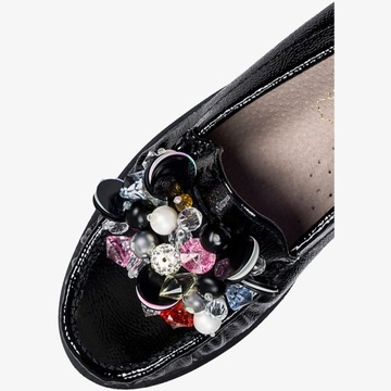 ТУФЛИ ЖЕНСКИЕ С ДЕКОРАЦИЕЙ, КОЖАНОЙ ВСТАВКОЙ 37