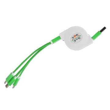 Выдвижной USB-кабель 3 в 1, адаптер для нескольких зарядных шнуров для iOS/type c/