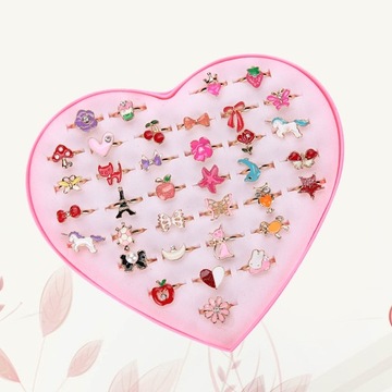 KORALIKI PIERŚCIONKI dla dzieci różne wzory wielu odmian narodowych | 36 szt.