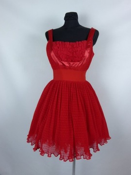Manoush red rozkloszowana sukienka falbany 8 / 36