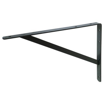 Czarny wspornik półki 40 cm, podpórka uchwyt do półki drewnianej mocny loft